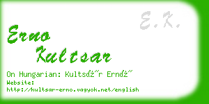 erno kultsar business card